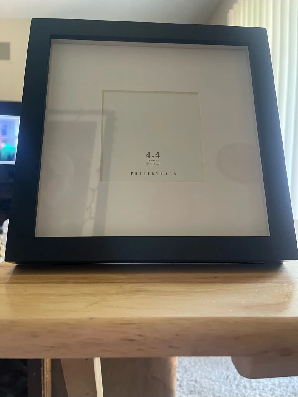 Pottery Barn Box Photo Frame Matt Black 4 x 4 Minimalist Decor Modern Tabletop